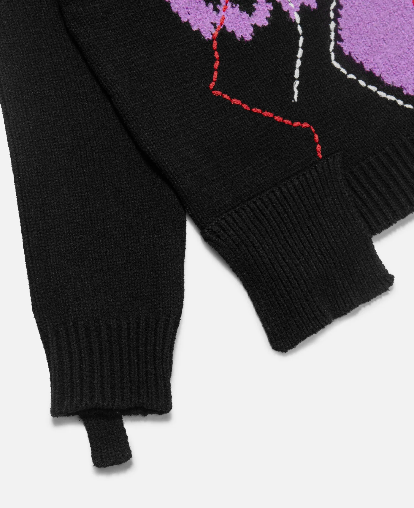 Argyle Crew-neck Sweater (Black) - Image 3