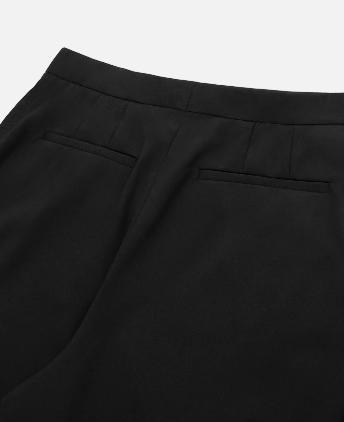 Wool Blend Wide Leg Tailored Pants (Black) - Image 5