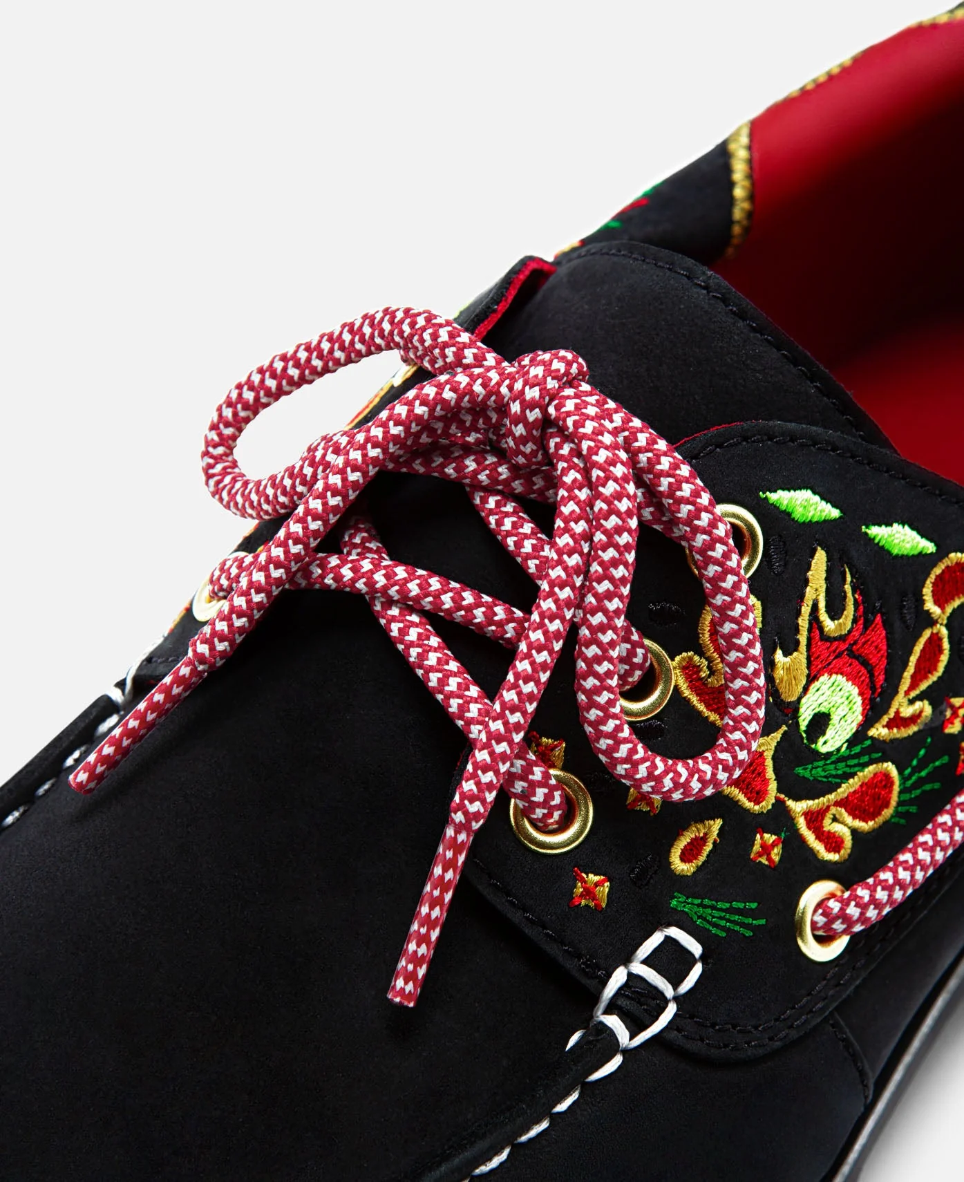 Women's Noreen 3-Eye Lug Handsewn Boat Shoes (Black) - Image 10