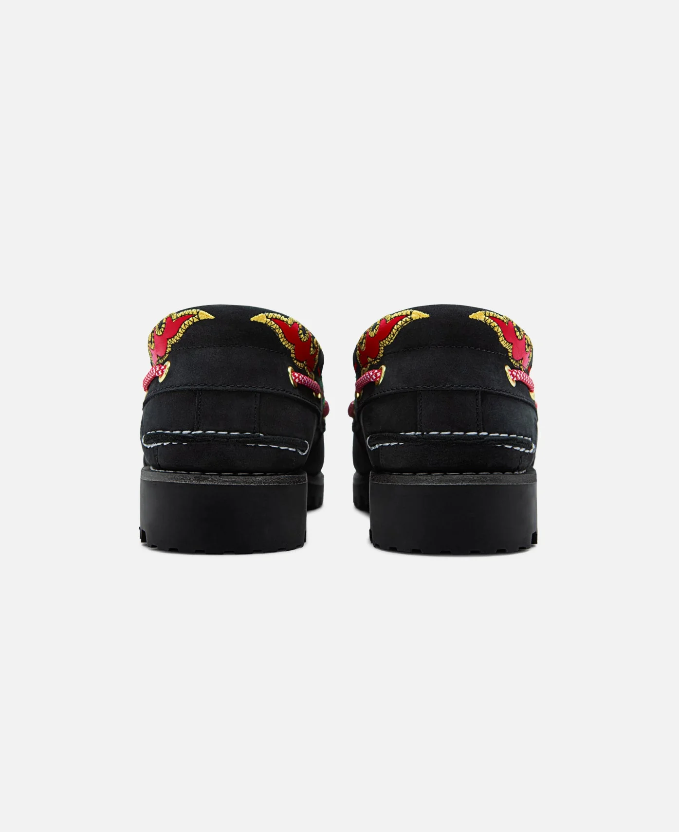 Women's Noreen 3-Eye Lug Handsewn Boat Shoes (Black) - Image 5