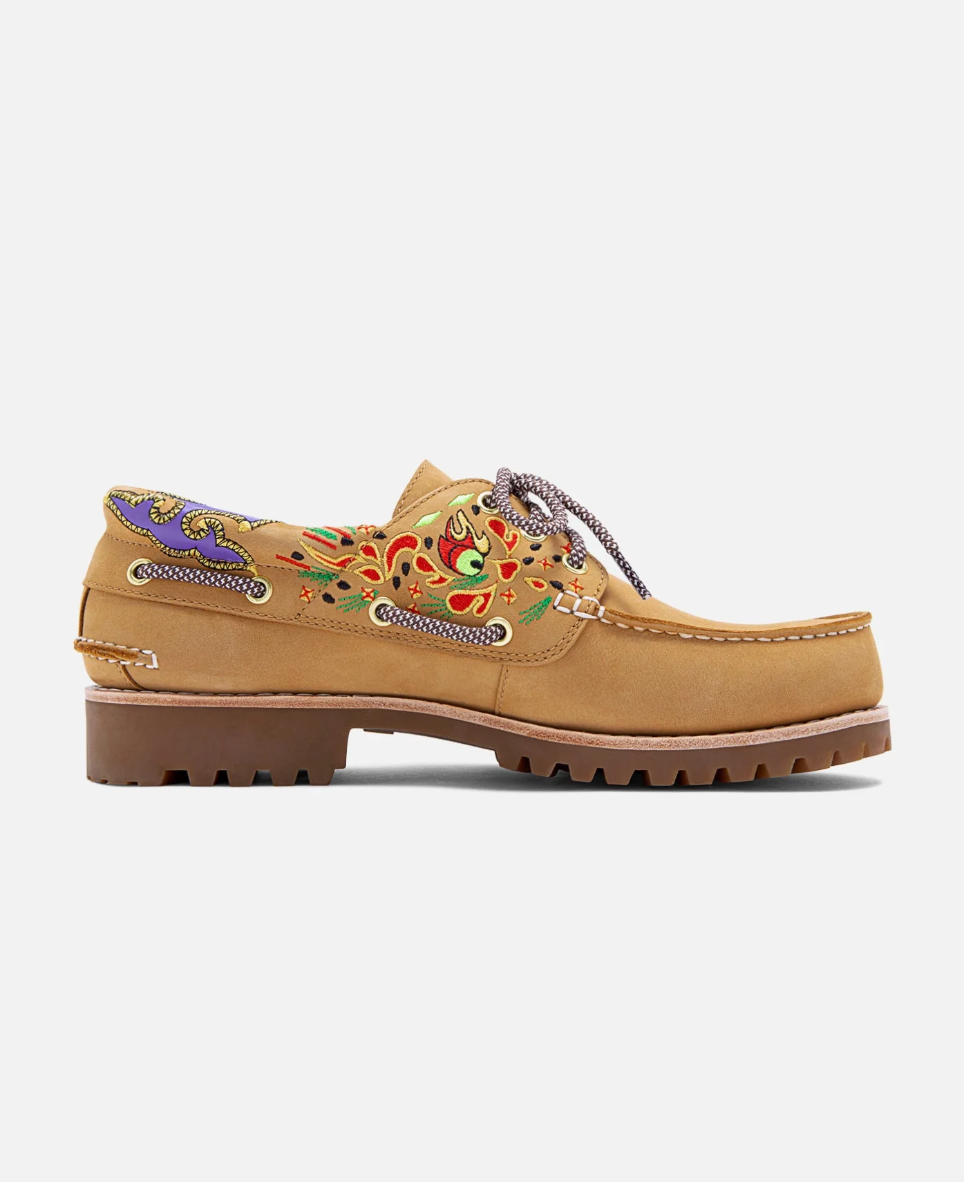 Women's Noreen 3-Eye Lug Handsewn Boat Shoes (Wheat) - Image 3